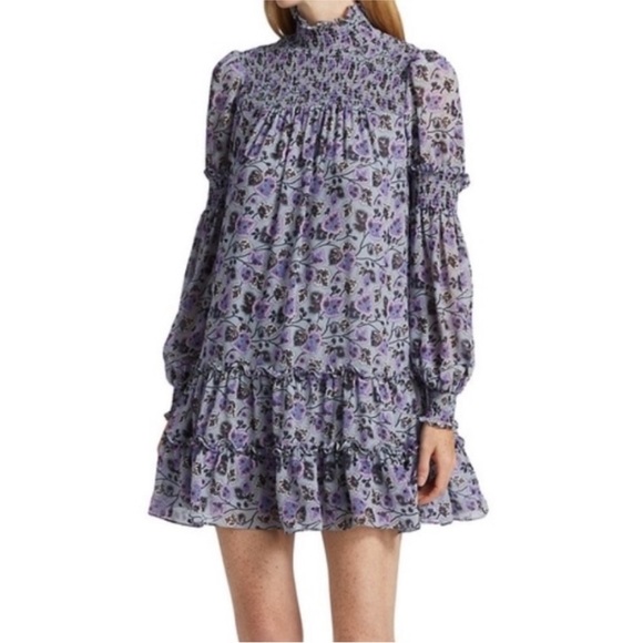 cinq a sept Dresses & Skirts - cinq a sept Drew Stephanie Floral Smocked Tiered Dress 6